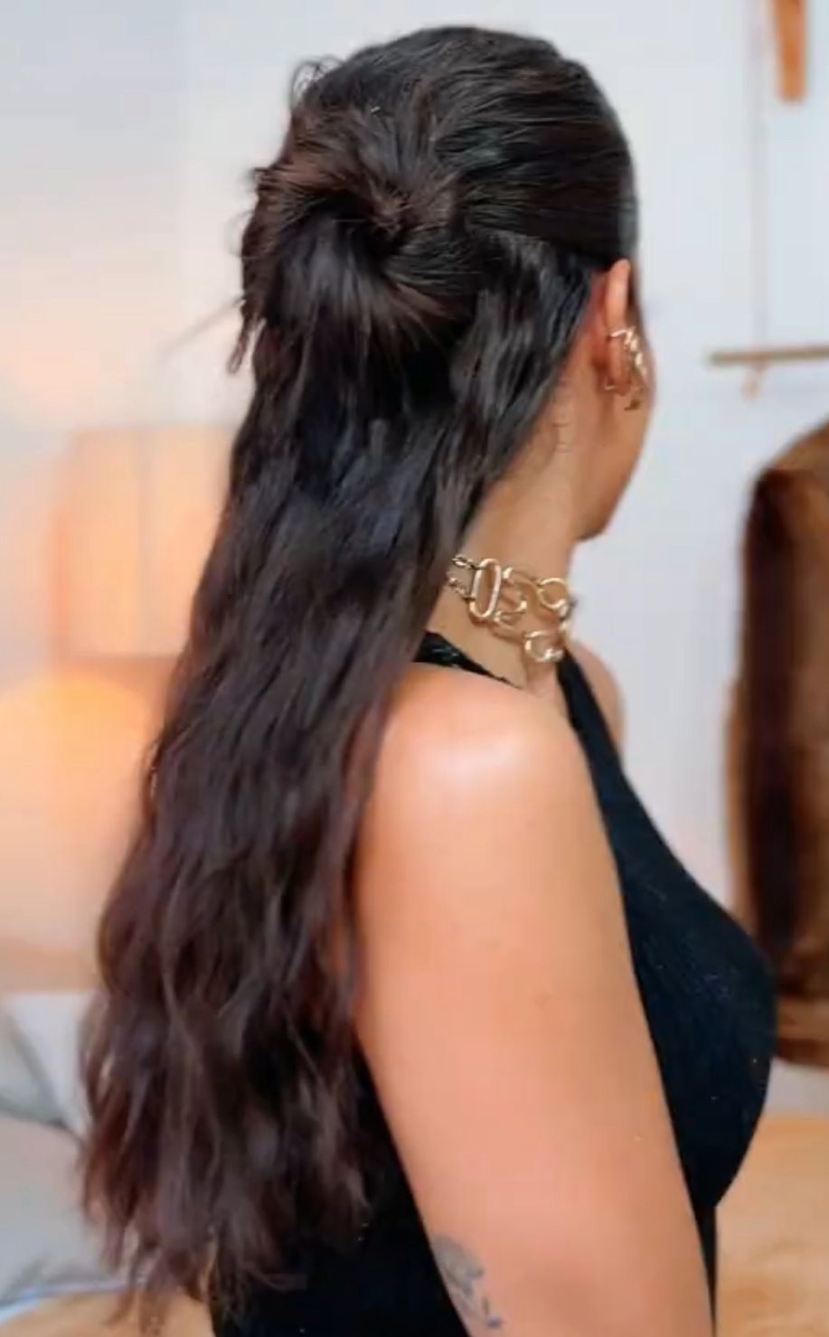 Penteado elegante e prático para um almoço especial