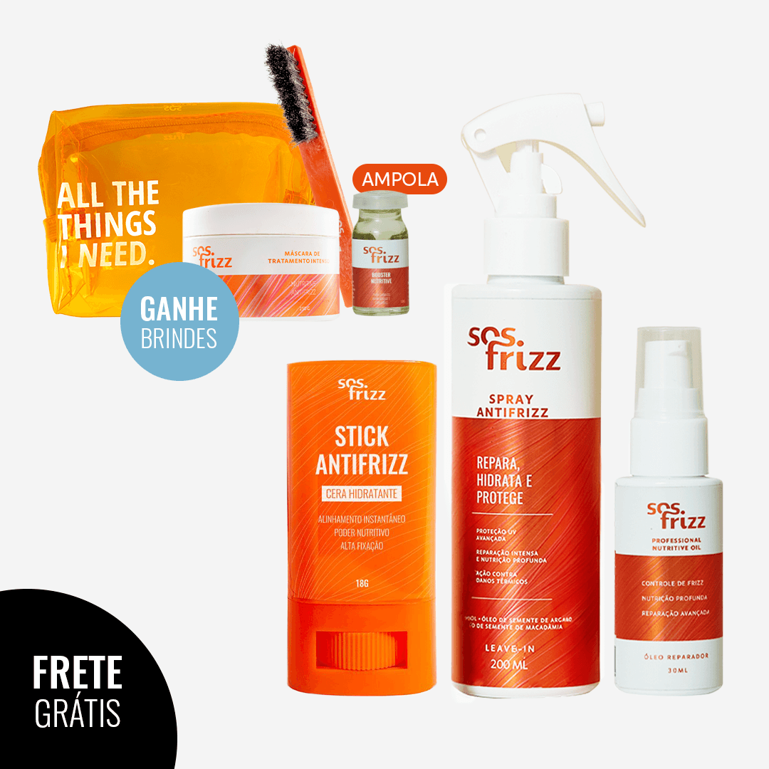 KIT ESQUADRÃO ANTIFRIZZ - GANHE MÁSCARA 250G + NECESSAIRE + ESCOVA FINALIZADORA + BOOSTER NUTRITIVE